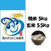 魚のゆりかご水田米・コシヒカリ 5Kg　ロゴ